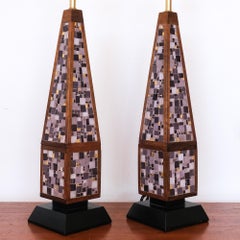 Pair of Mosaic Lamps, 1950s