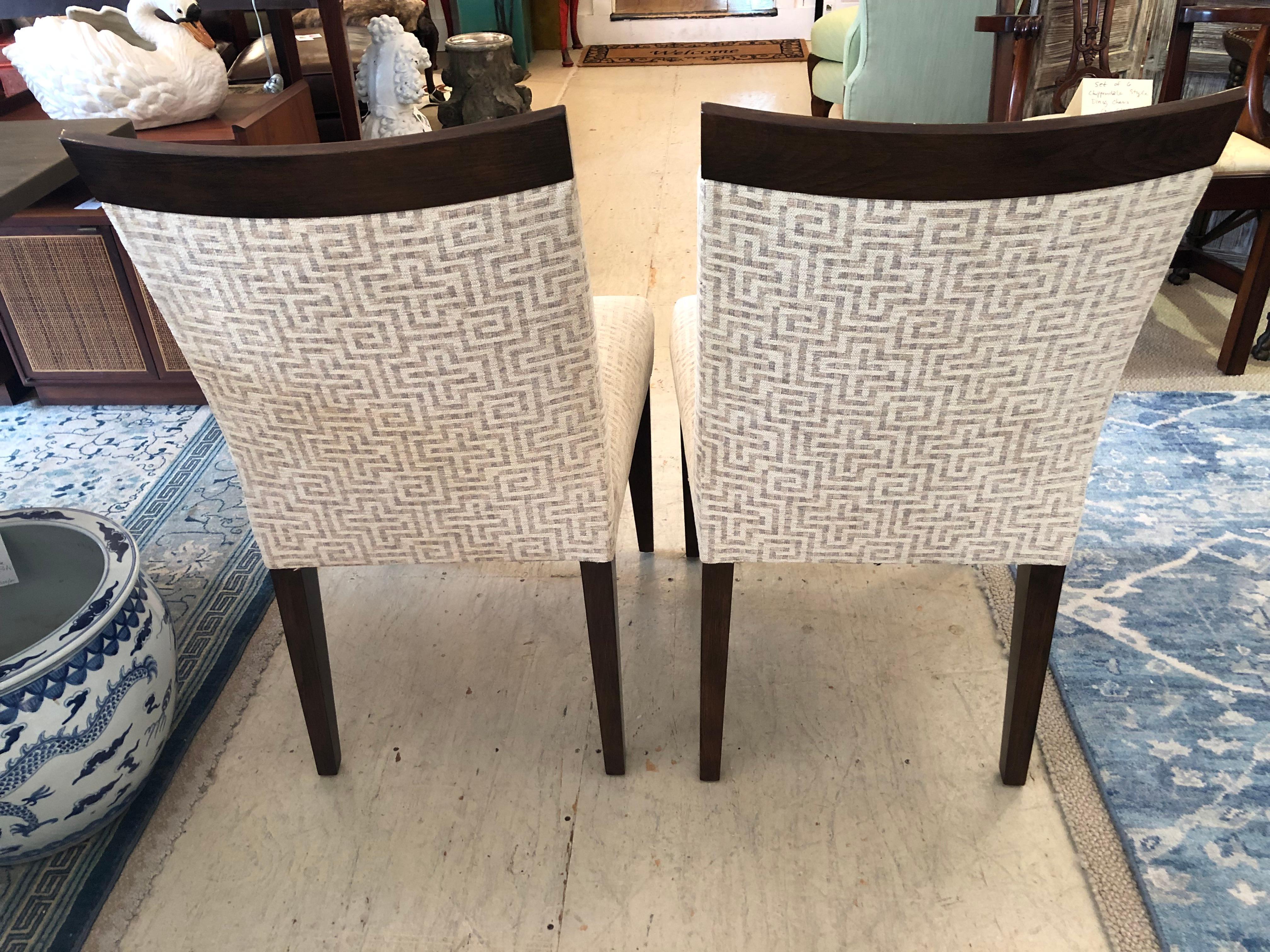Upholstery Pair of Artistic Frame Mahogany & Richly Upholstered Einstein Side Chairs For Sale