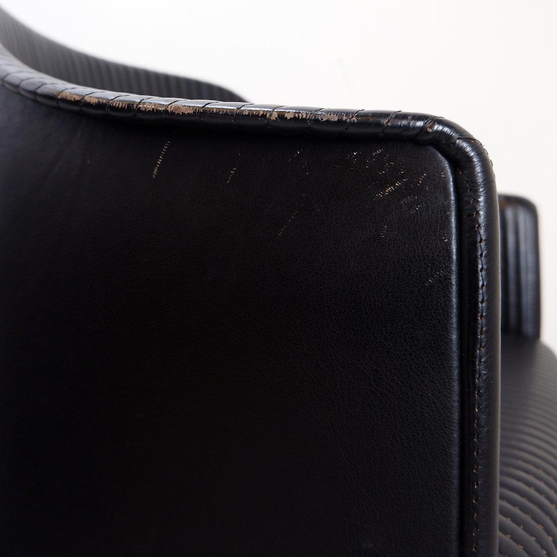 Paar Artona-Sessel aus schwarzem Leder von Afra und Tobia Scarpa für Maxalto im Angebot 8