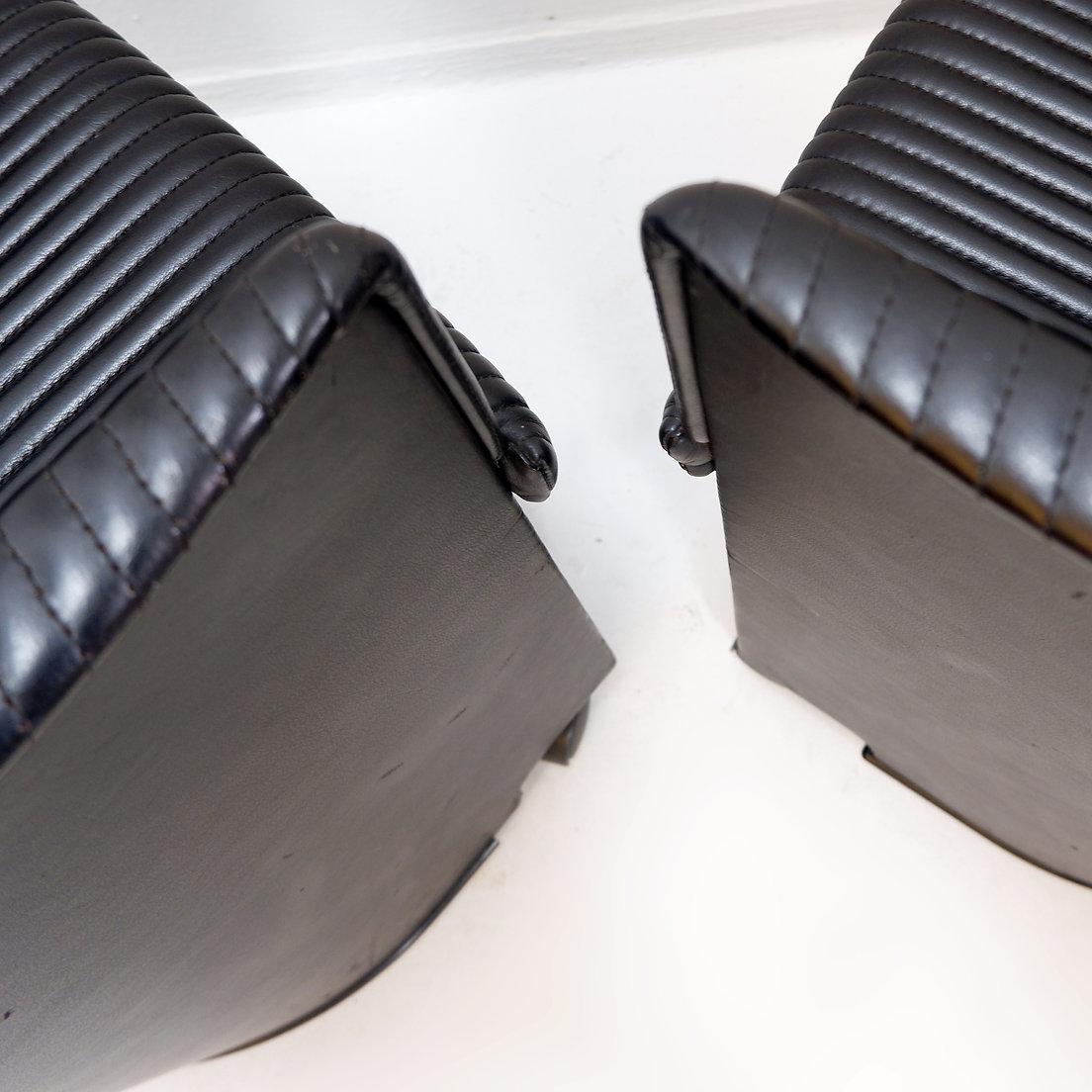 Paar Artona-Sessel aus schwarzem Leder von Afra und Tobia Scarpa für Maxalto im Angebot 4