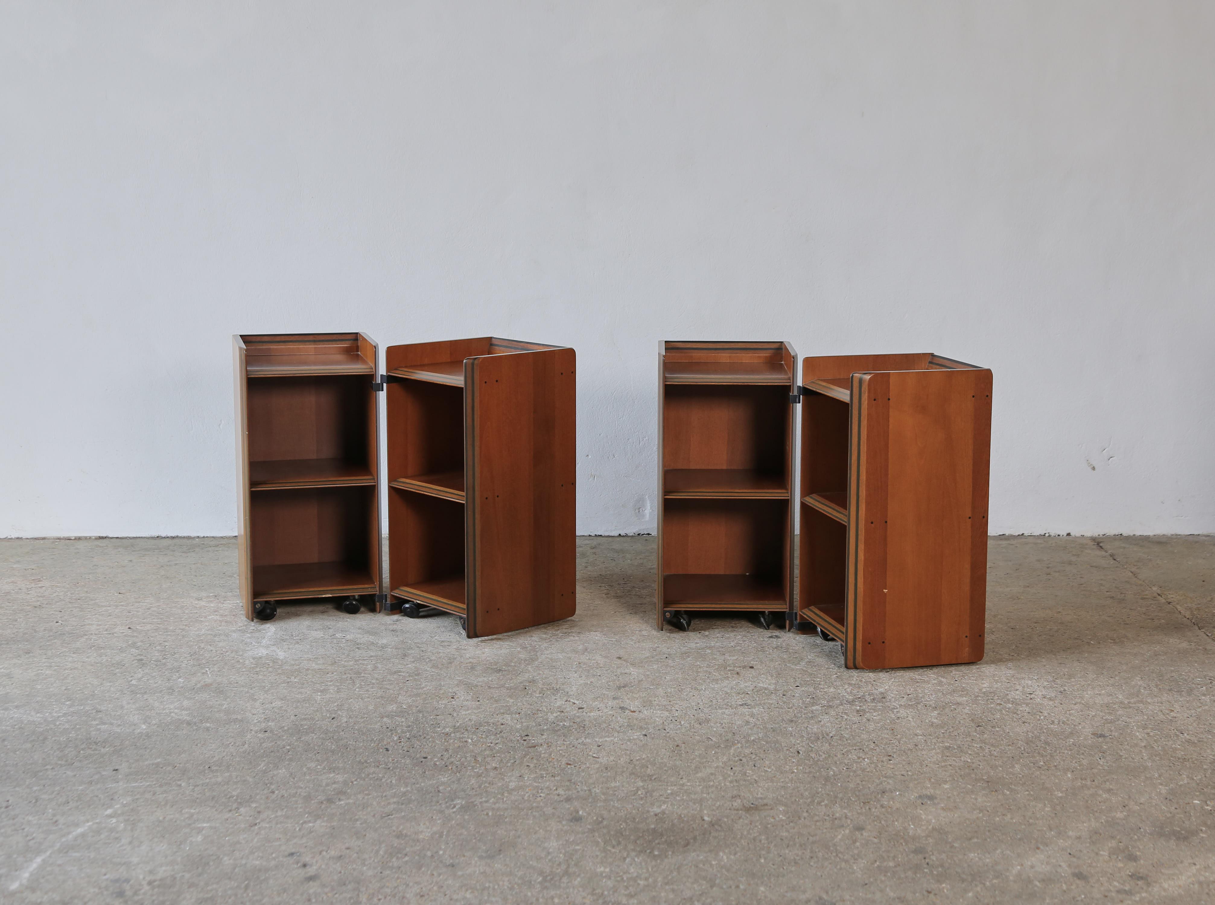 Mid-Century Modern Pair of Artona Nightstands / Side Tables by Afra and Tobia Scarpa, Italy, 1970s For Sale