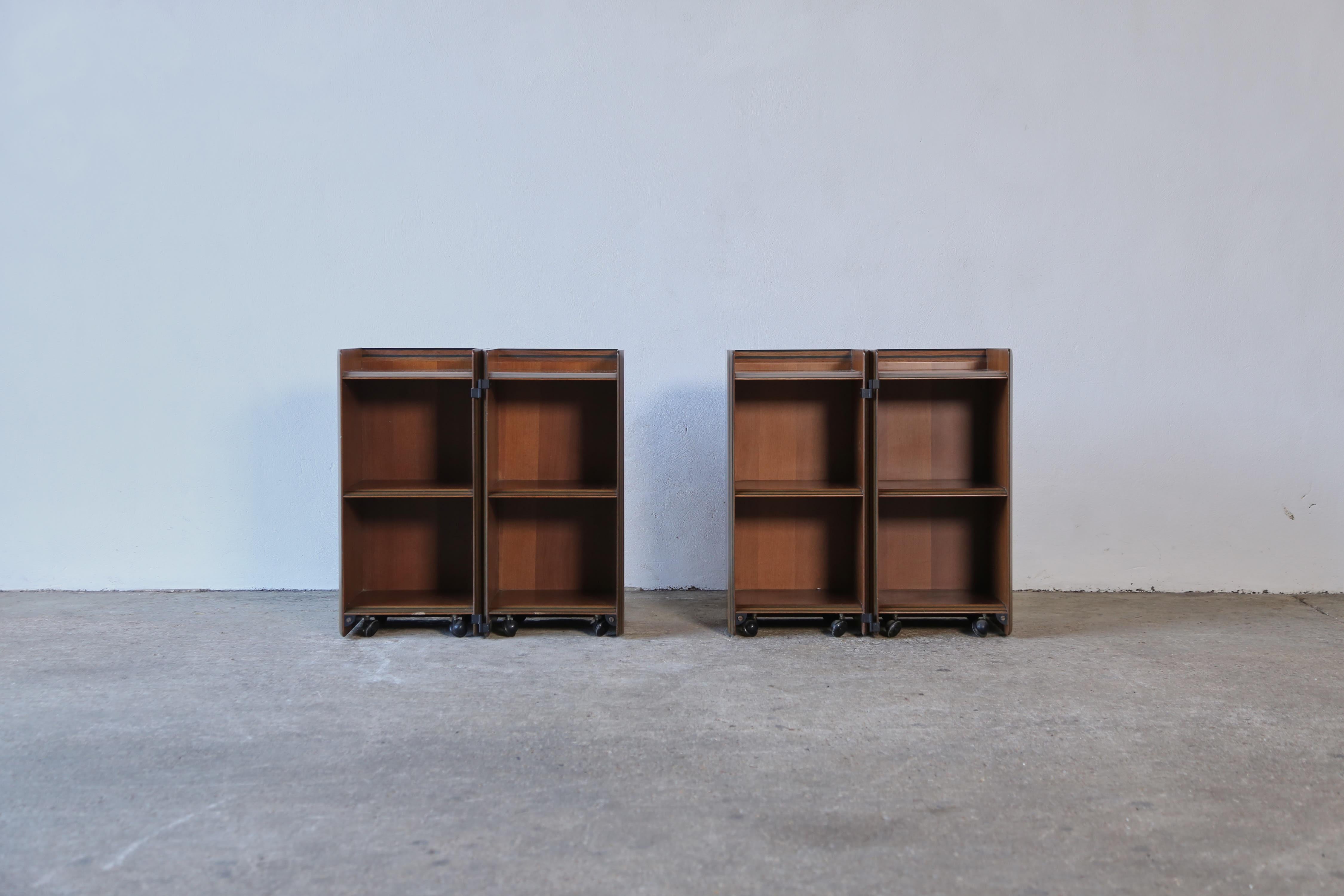 Pair of Artona Nightstands / Side Tables by Afra and Tobia Scarpa, Italy, 1970s In Good Condition For Sale In London, GB