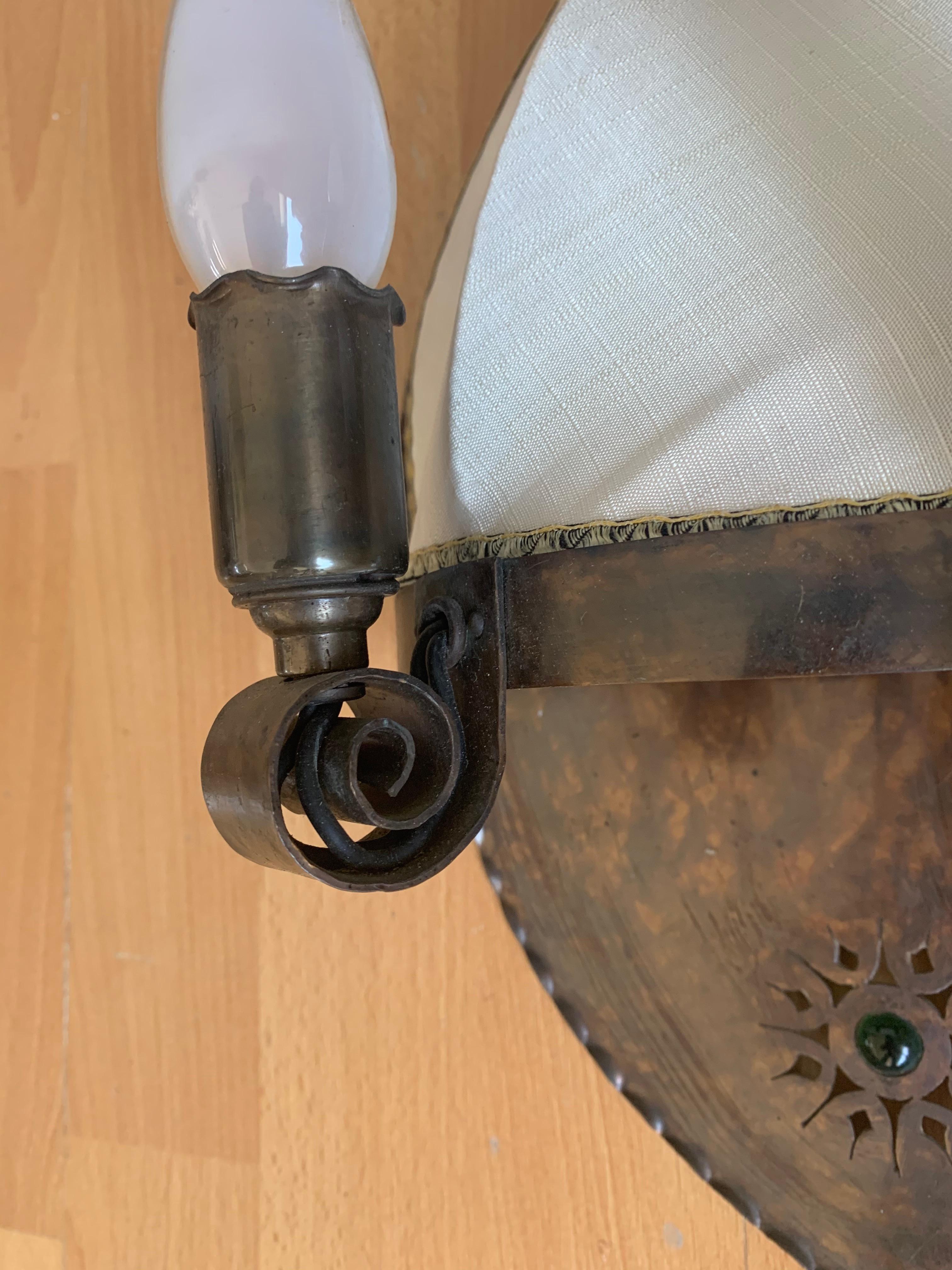 Paar Arts and Crafts-Wandleuchter aus Kupfer mit 3 Lichtern von Winkelman & Van der Bijl im Angebot 5