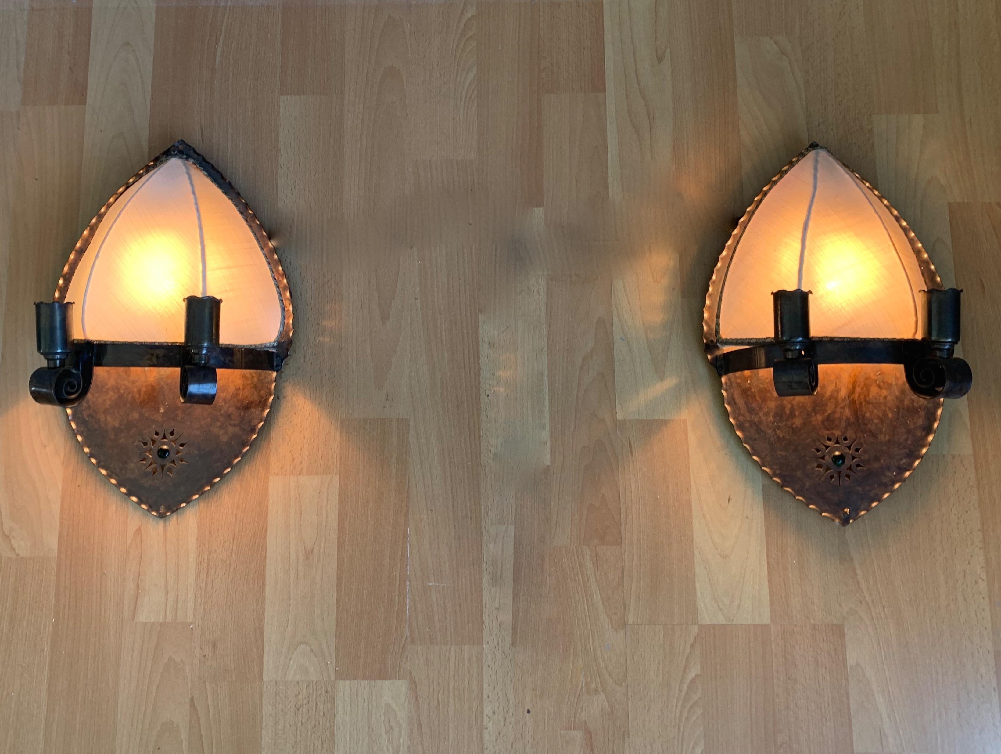 Rare pair of handcrafted antique wall sconces by one of Holland's finest.

If rare and highly attractive light fixtures is what you are looking for then these early 20th century sconces could take the space you have in mind for them to the next