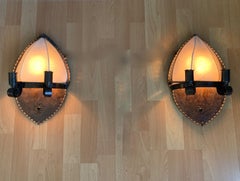 Pair of Arts & Crafts 3-Light Copper Wall Sconces by Winkelman & Van der Bijl