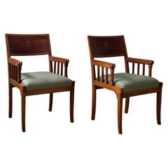 Pair of Arts and Crafts Armchairs by Hack Kampmann, Denmark, 1897