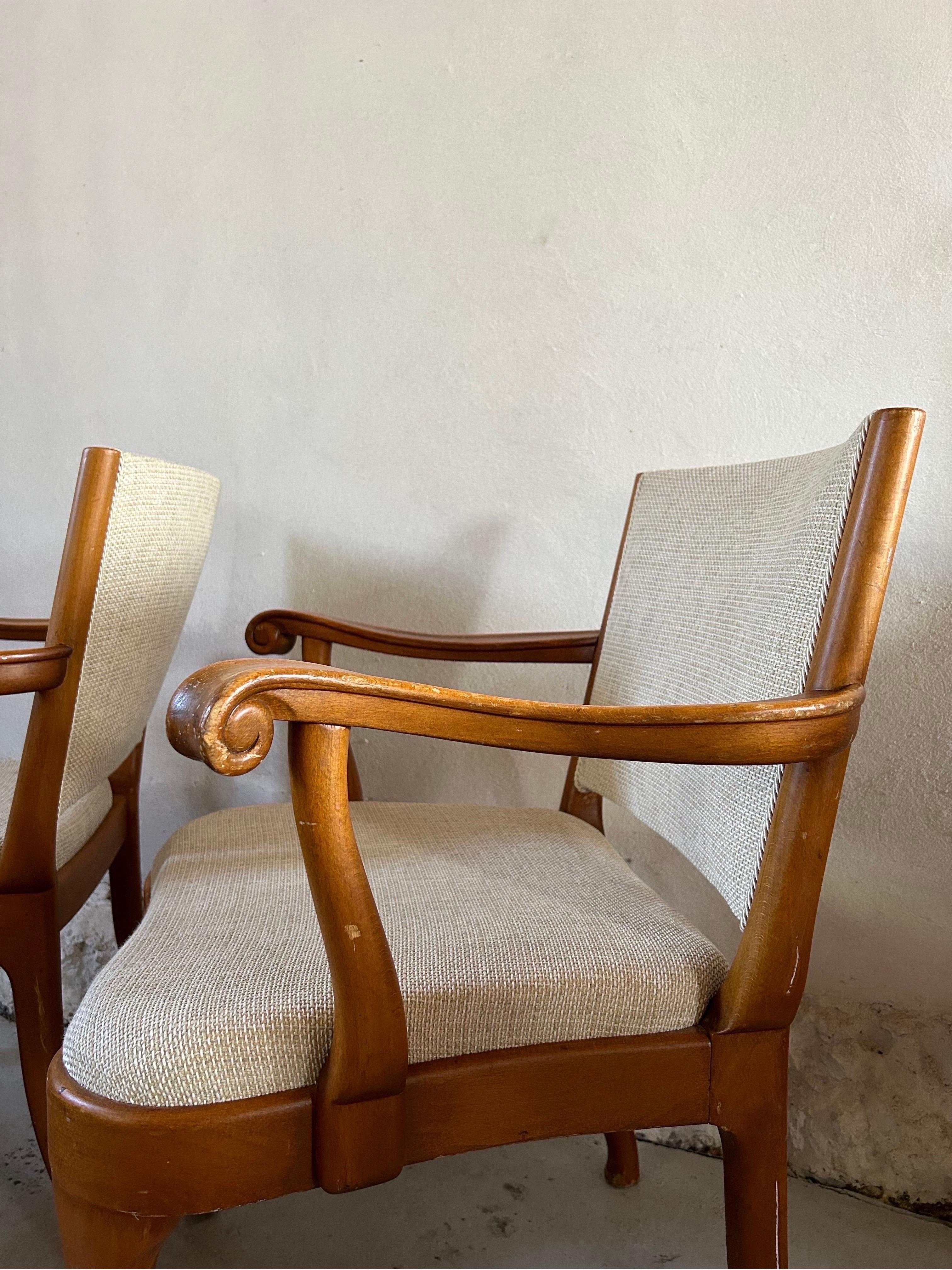 Early 20th Century Pair of Arts and Crafts Armchairs by Thorvald Jørgensen for Fritz Hansen 1910’s For Sale