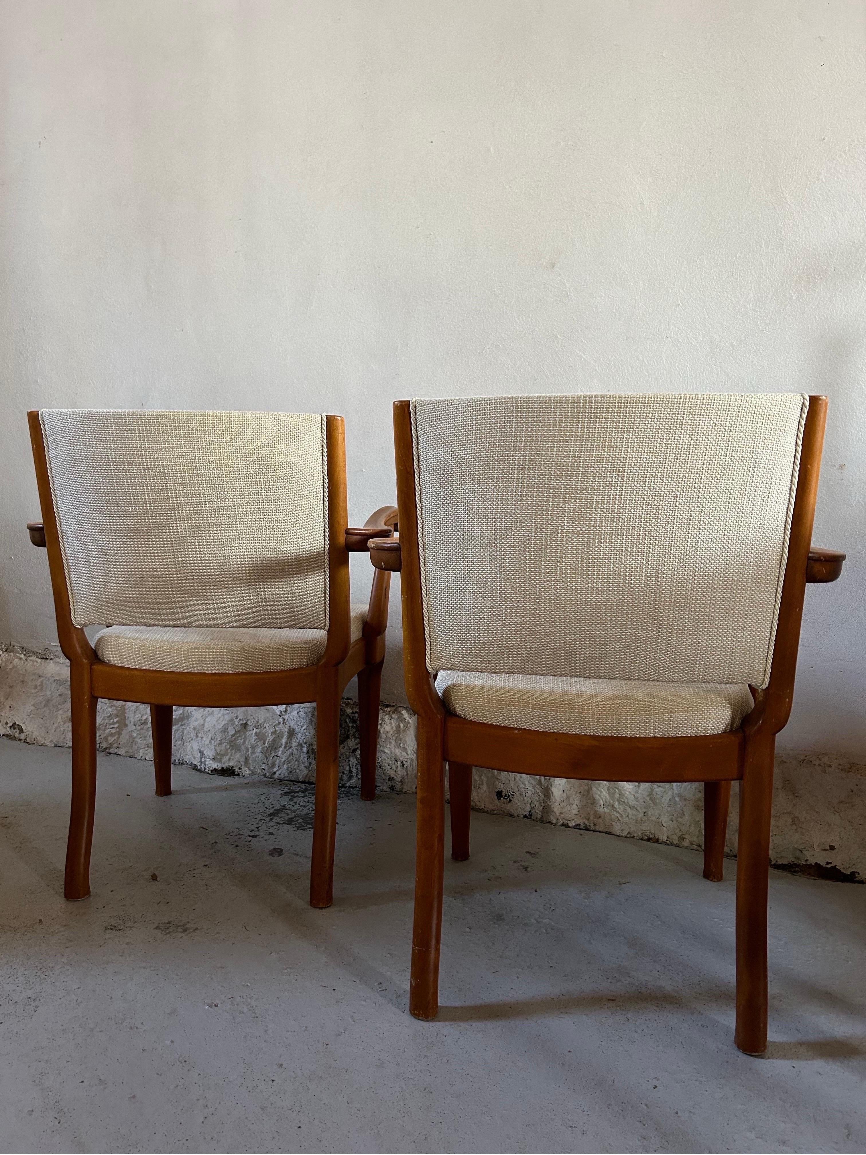 Pair of Arts and Crafts Armchairs by Thorvald Jørgensen for Fritz Hansen 1910’s For Sale 1