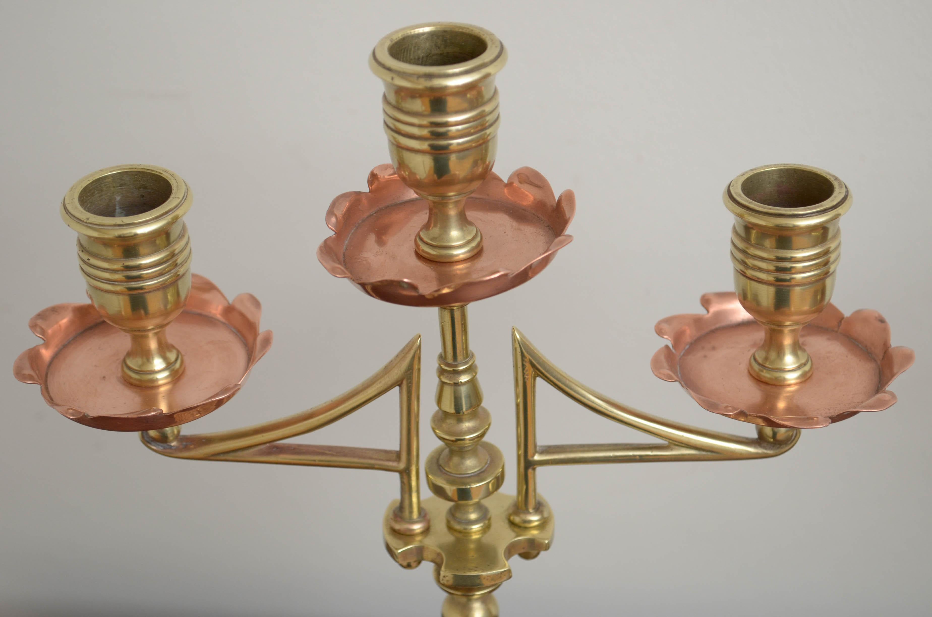 Pair of Arts & Crafts Candleholders For Sale 6