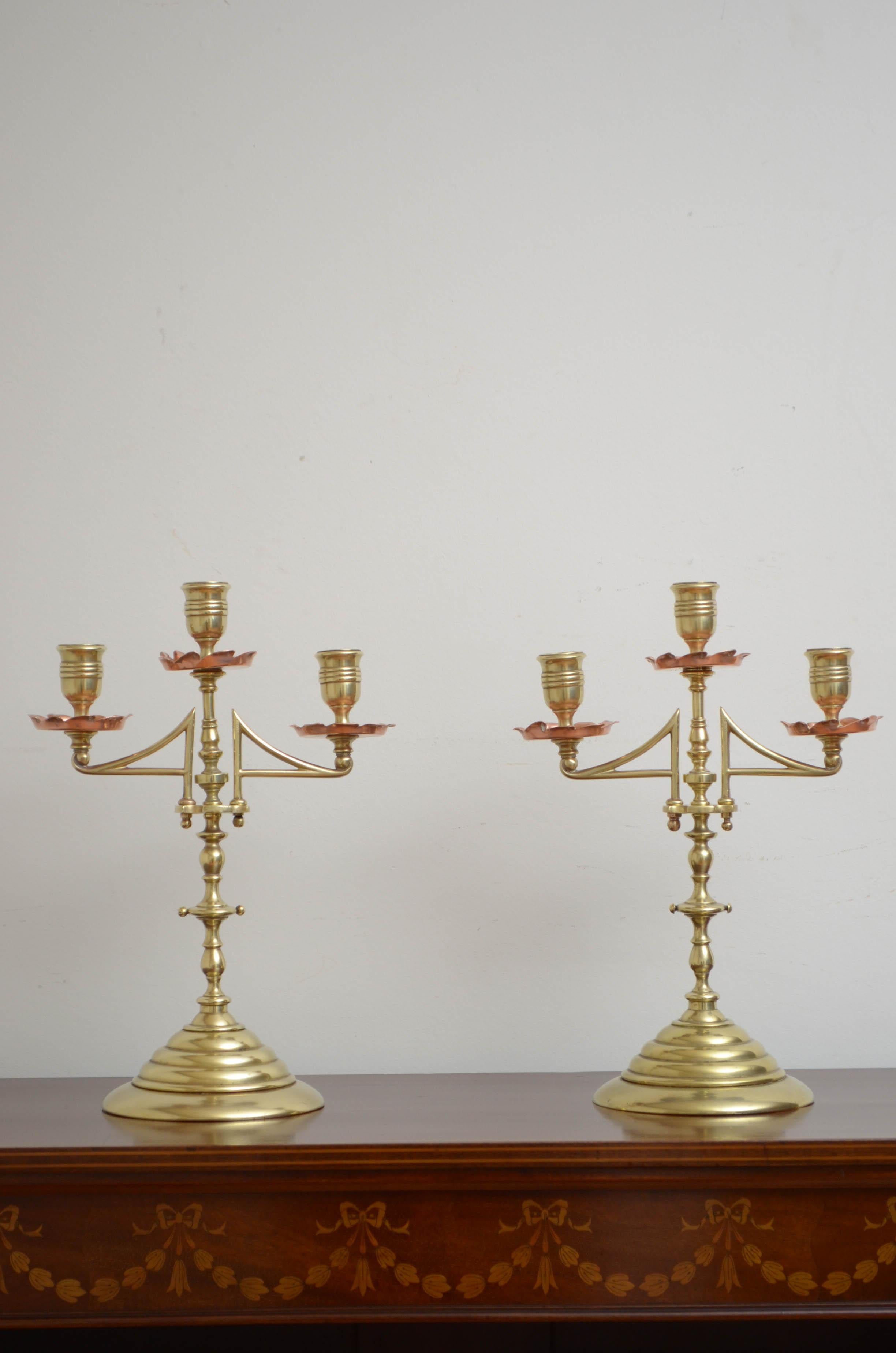 Pair of Arts & Crafts Candleholders In Good Condition For Sale In Whaley Bridge, GB