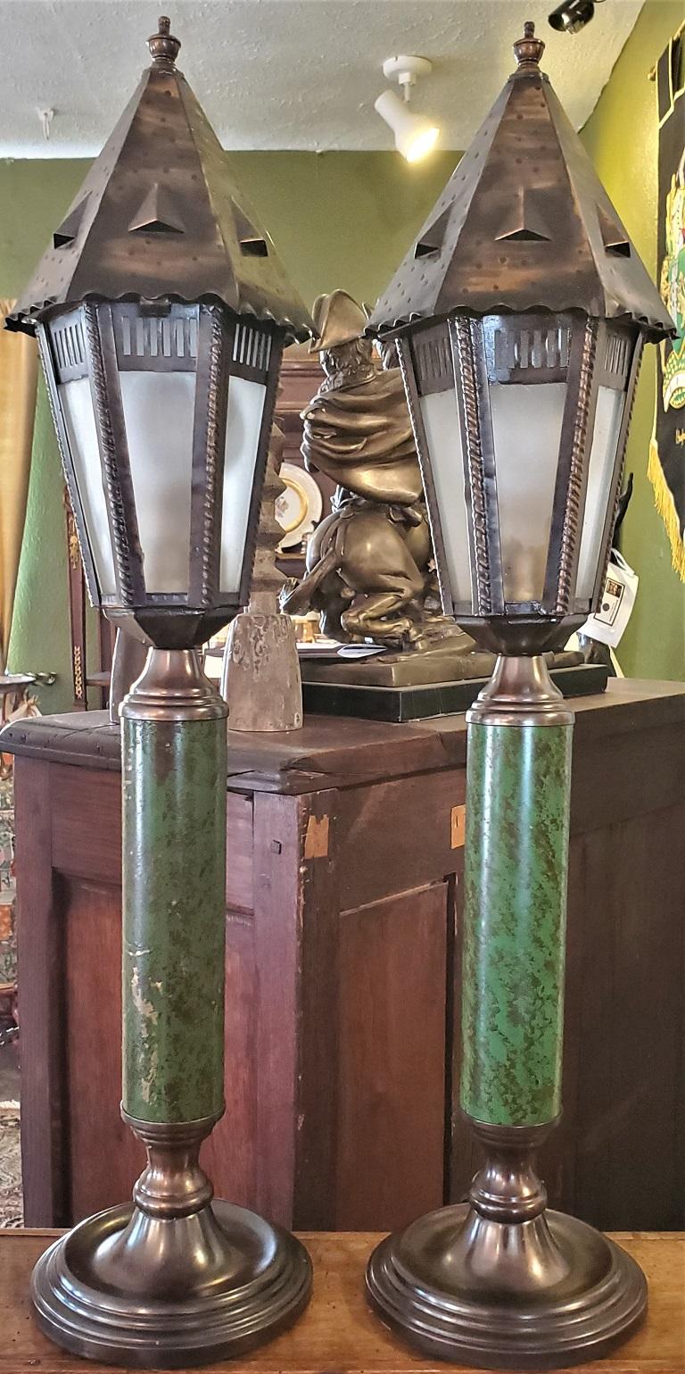 Pair of Arts and Crafts Lighthouse Form Table Lamps 8