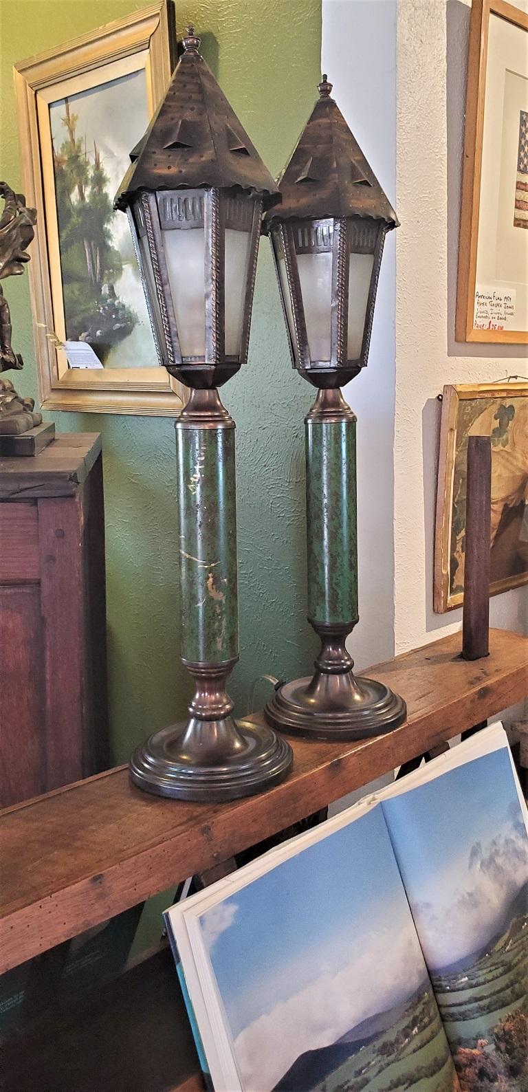 Pair of Arts and Crafts Lighthouse Form Table Lamps 11