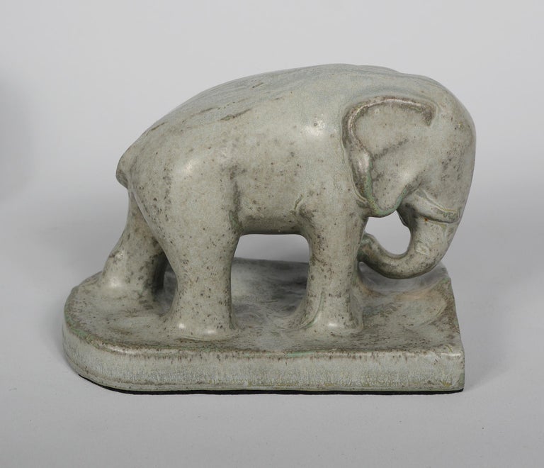 Pair of Arts and Crafts Pottery Elephant Bookends For Sale at 1stDibs ceramic elephant