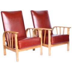 Pair of Arts & Crafts Reclining Armchairs
