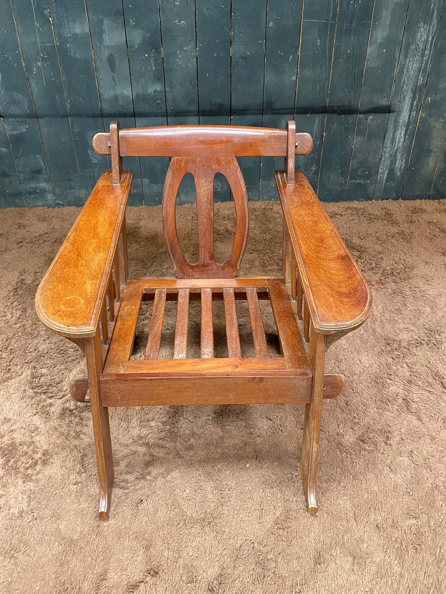 Pair of Arts and Crafts Style Armchairs in Teak, circa 1950 For Sale 6