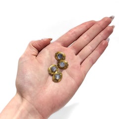 Pair of Antique Arts & Crafts 18K Gold and Star Sapphire Cabochon Cufflinks