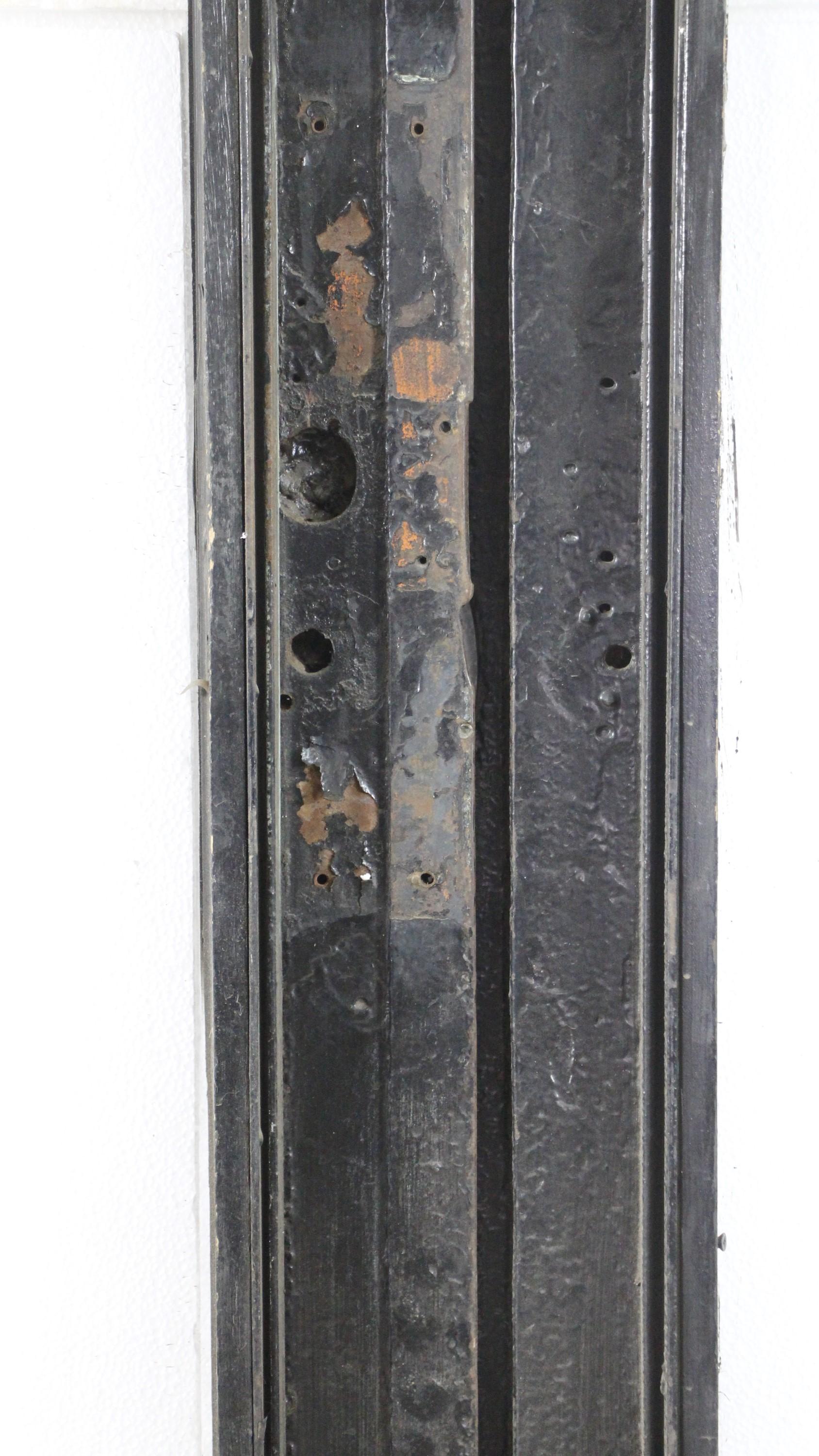 Paar Arts & Crafts Black Cast Iron Shutter Doors w/ 1 Lite Each (Glas)