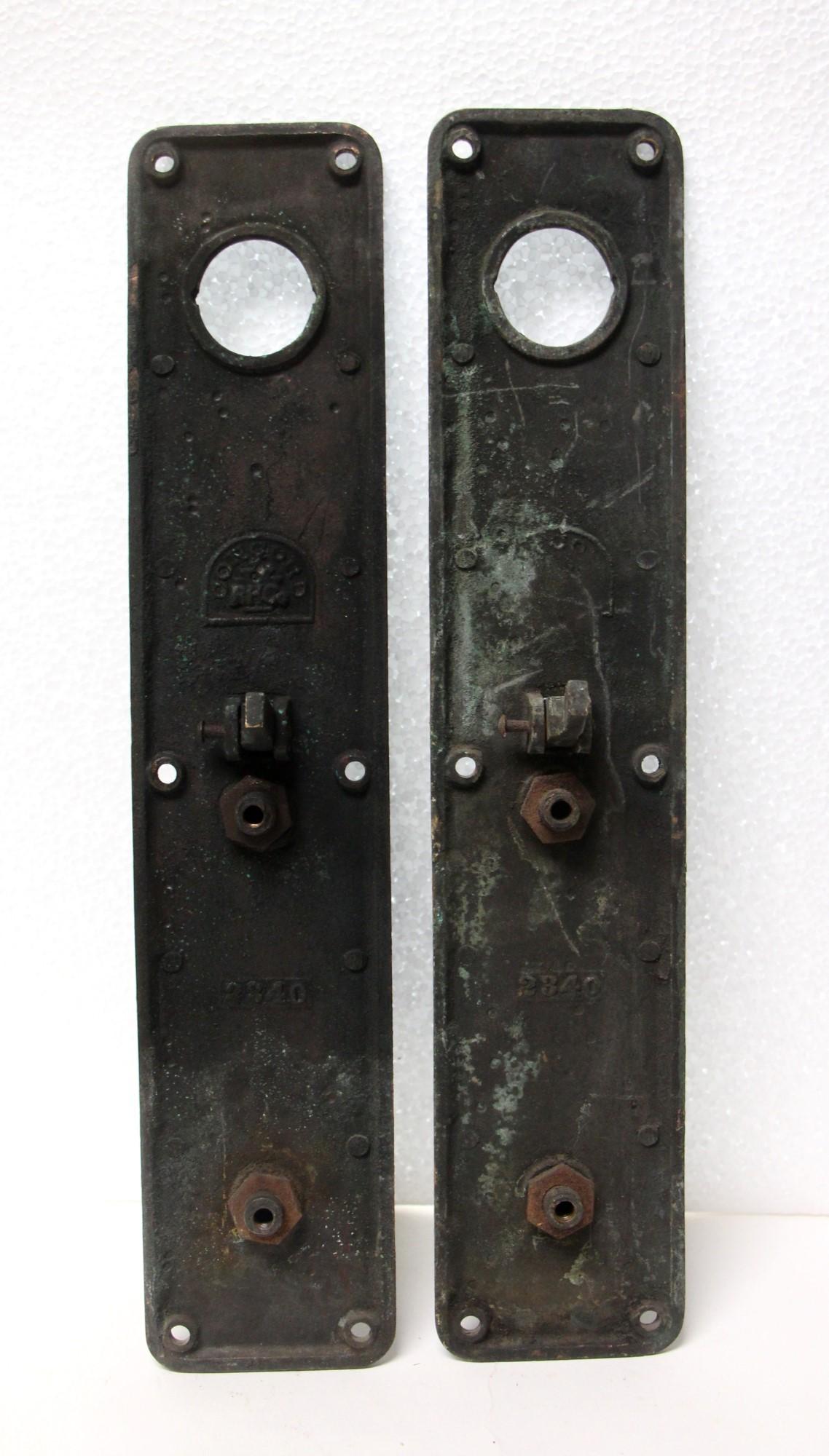 American Pair of Arts & Crafts Bronze Concord Door Pulls from The Reading Hardware Co.