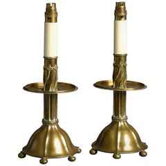 Antique Pair of Arts 
Crafts Candlesticks