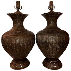 Pair of Arts & Crafts Copper Table Lamps