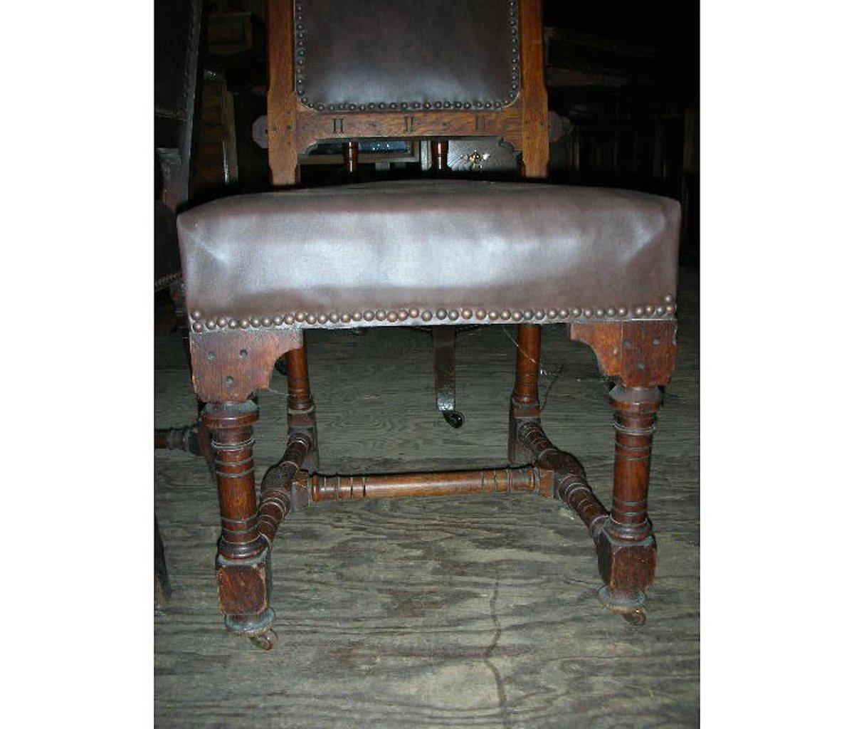 John Pollard Seddon A pair of Gothic Revival oak dining chairs. 4 more available For Sale 6