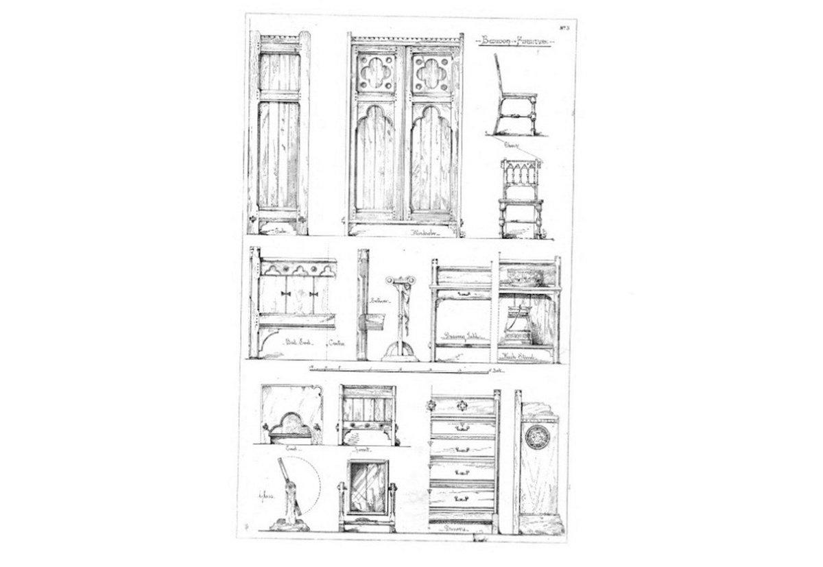 Paire de chaises de salle à manger en chêne de style néo-gothique Seddon de John Pollard. 4 autres disponibles en vente 10