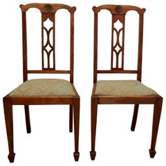 Antique Pair of Arts & Crafts Golden Oak Chairs