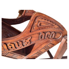 Pair of Arts & Crafts Mahogany Highly Carved Glastonbury Chairs