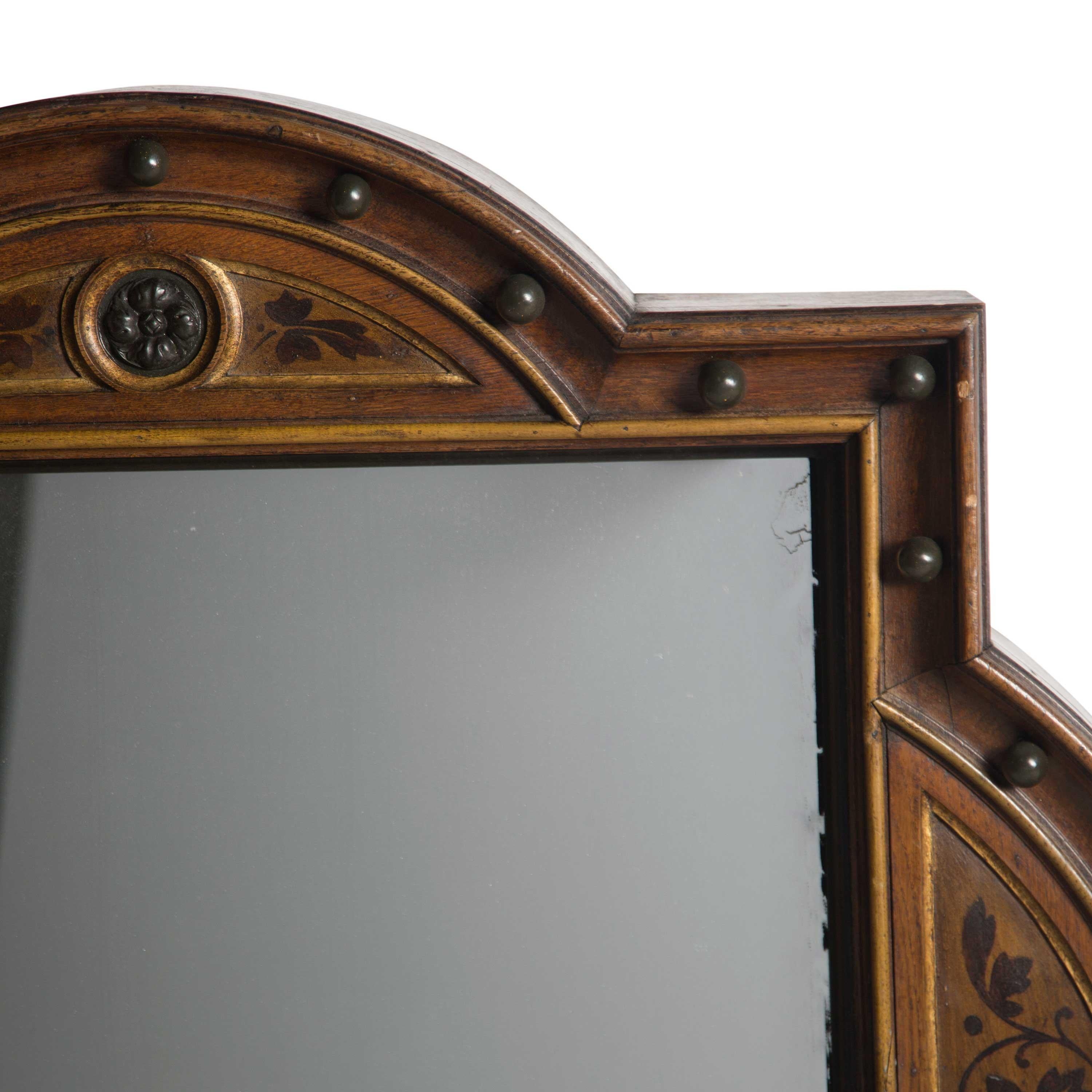 Pair of 19th century Arts & Crafts oak mirrors.