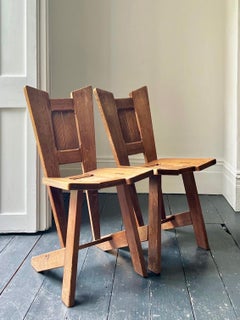 Pareja de sillas auxiliares Arts & Crafts, principios del siglo XX Europeo