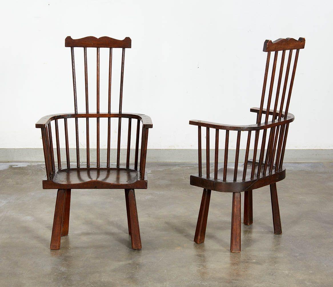 Hêtre Paire de fauteuils Windsor Arts & Crafts en vente