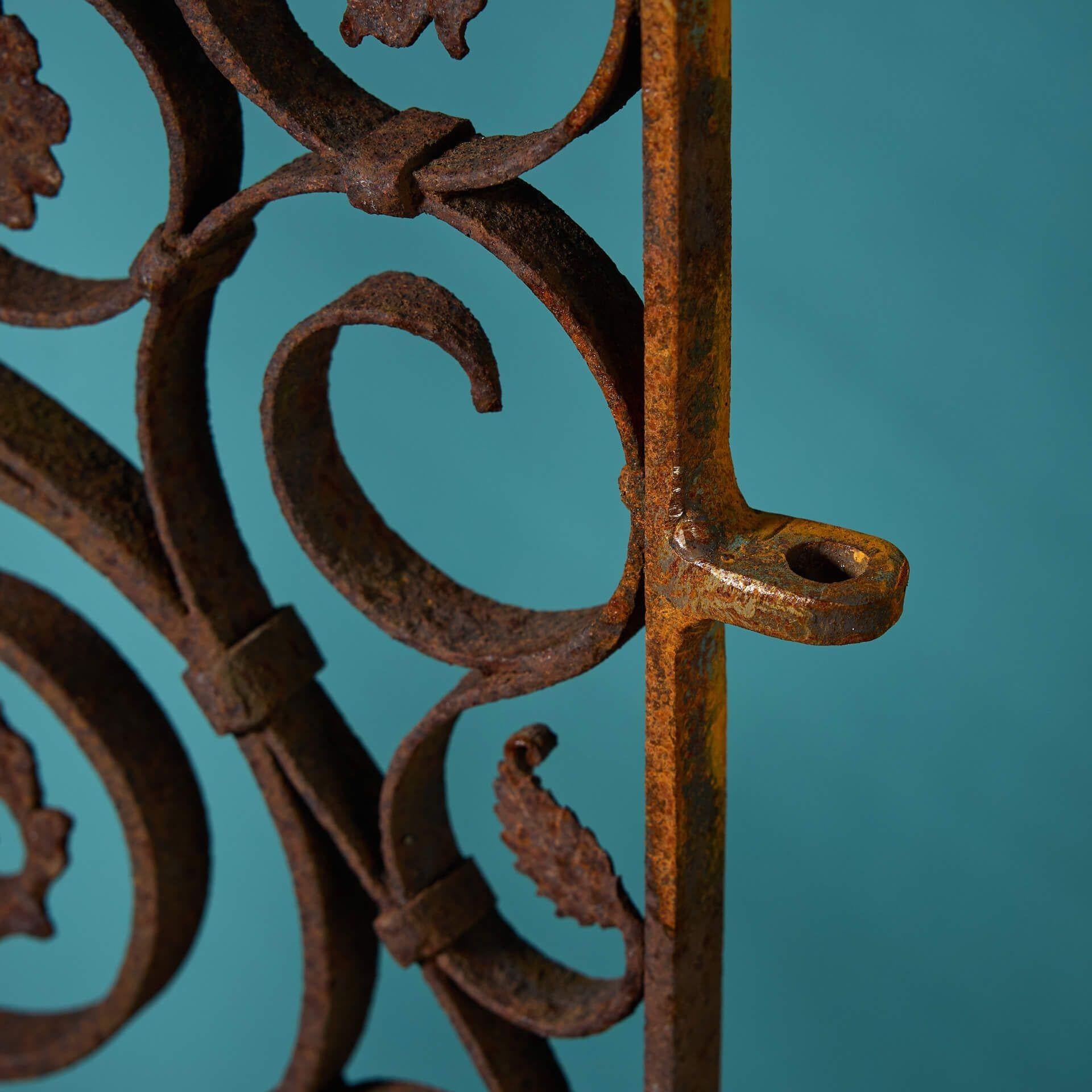 19th Century Pair of Arts & Crafts Wrought Iron Pedestrian Gates For Sale