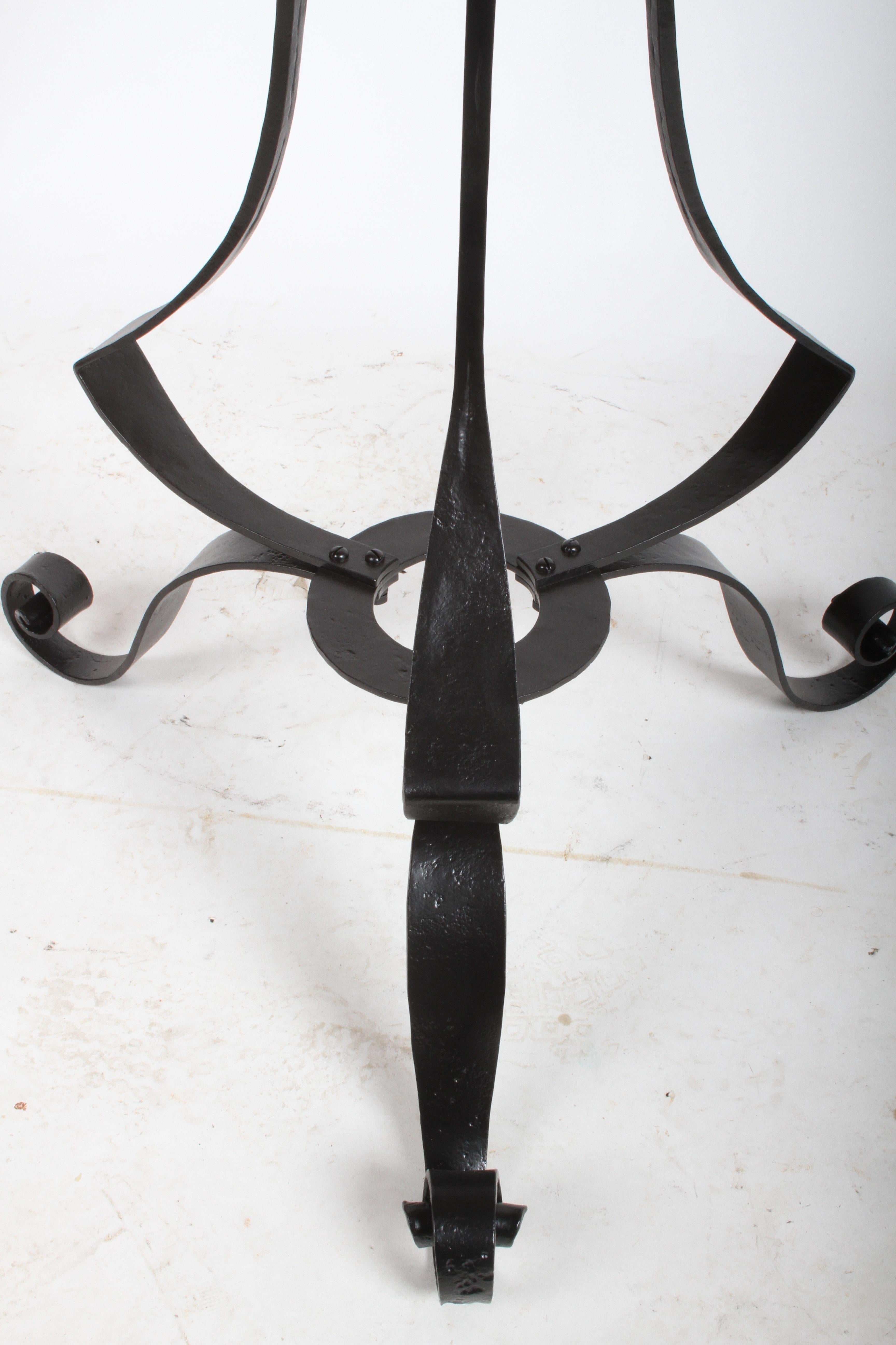 Pair of Arts & Crafts Wrought Iron Planters, Restored For Sale 2