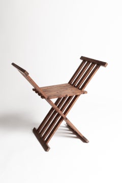 Pair of Arts & Crafts X-Frame Stools attrib. Liberty & co.