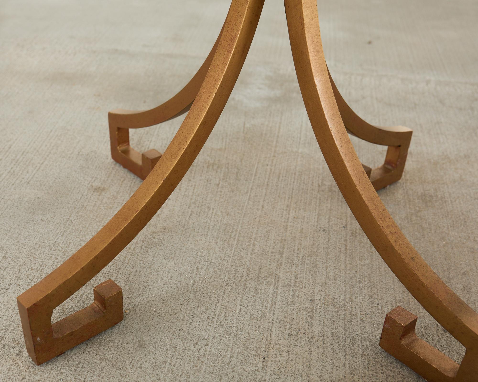 Paire de tables à boire de style Arturo Pani en fer avec plateau en marbre en vente 10