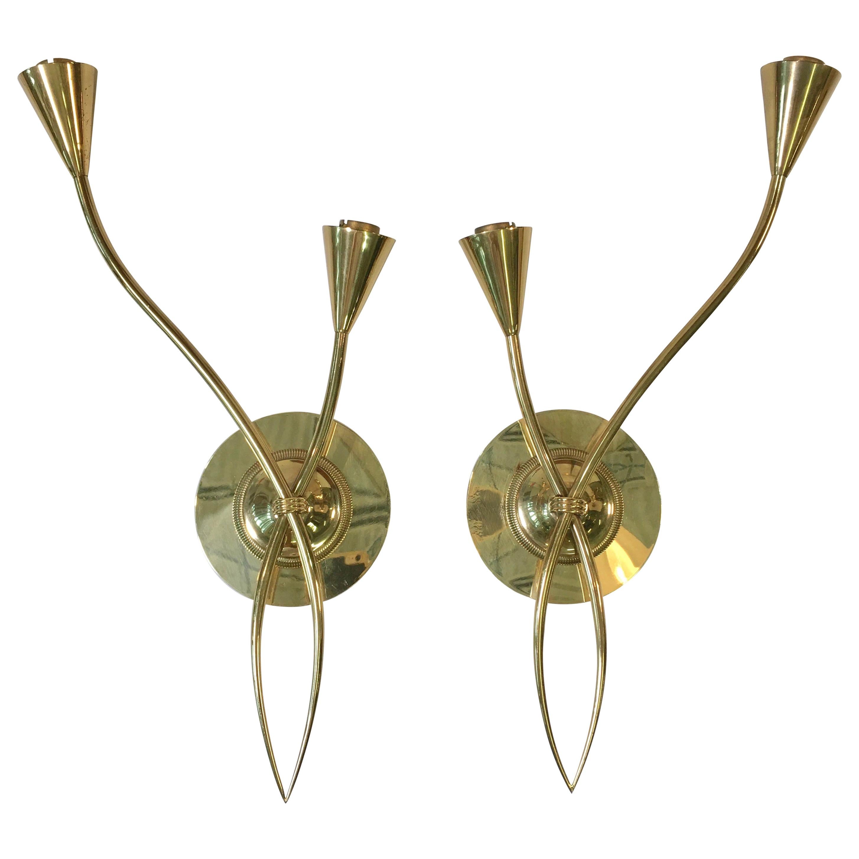 Pair of Arum Sconces by Maison Arlus