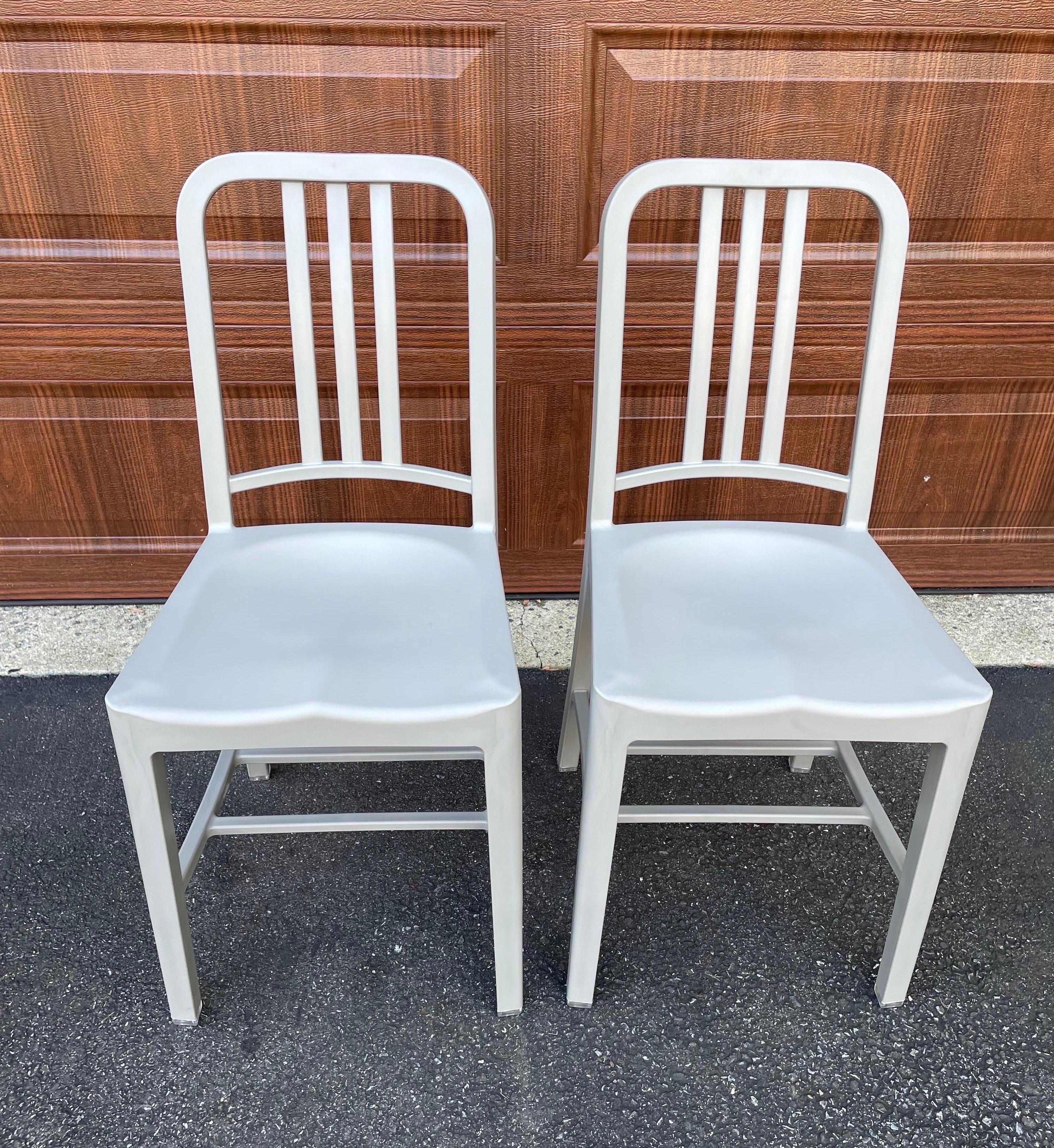 Pair of ‘asnew’ Emeco 111 Navy Chairs For Sale at 1stDibs