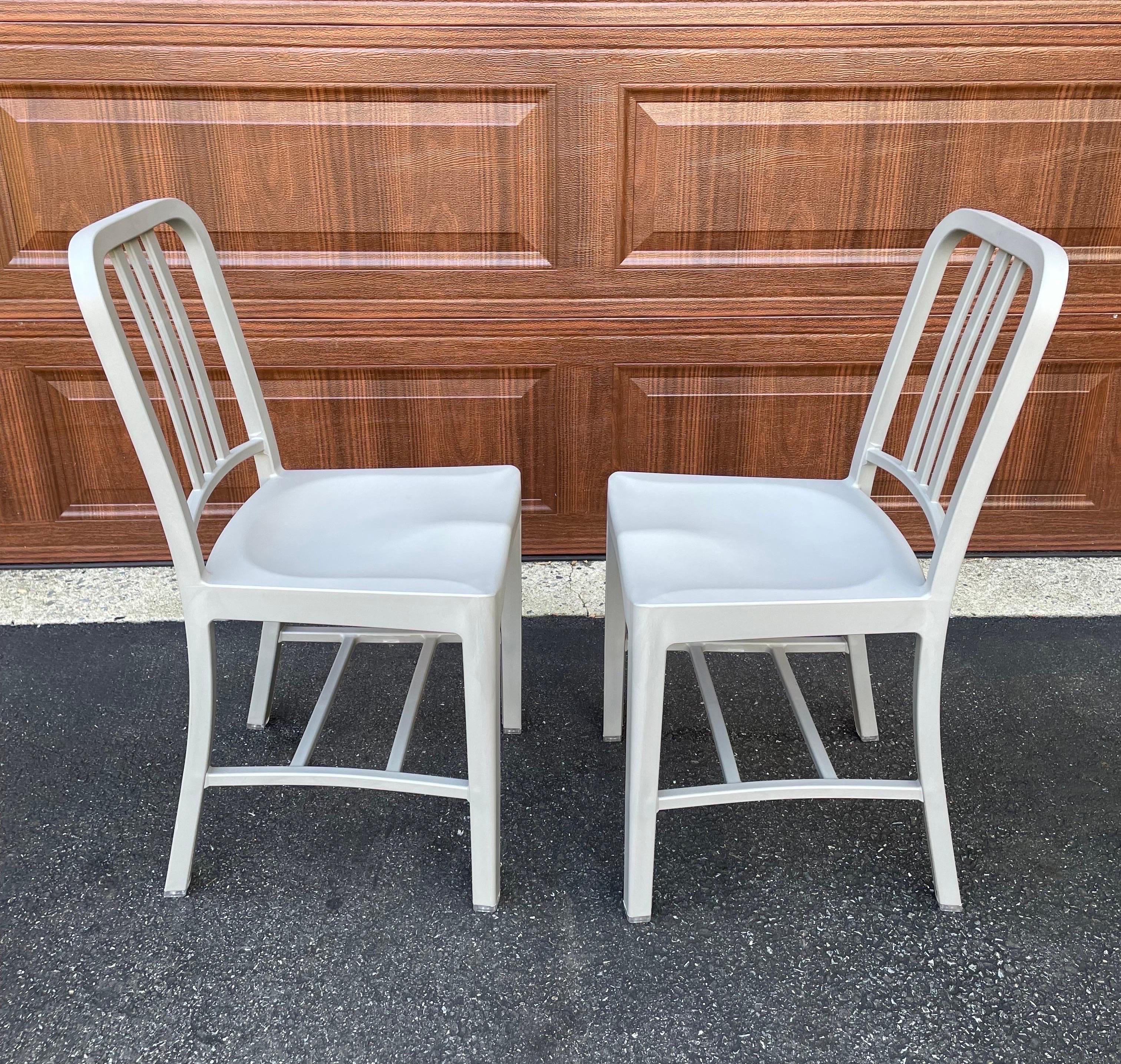 Pair of ‘asnew’ Emeco 111 Navy Chairs For Sale at 1stDibs