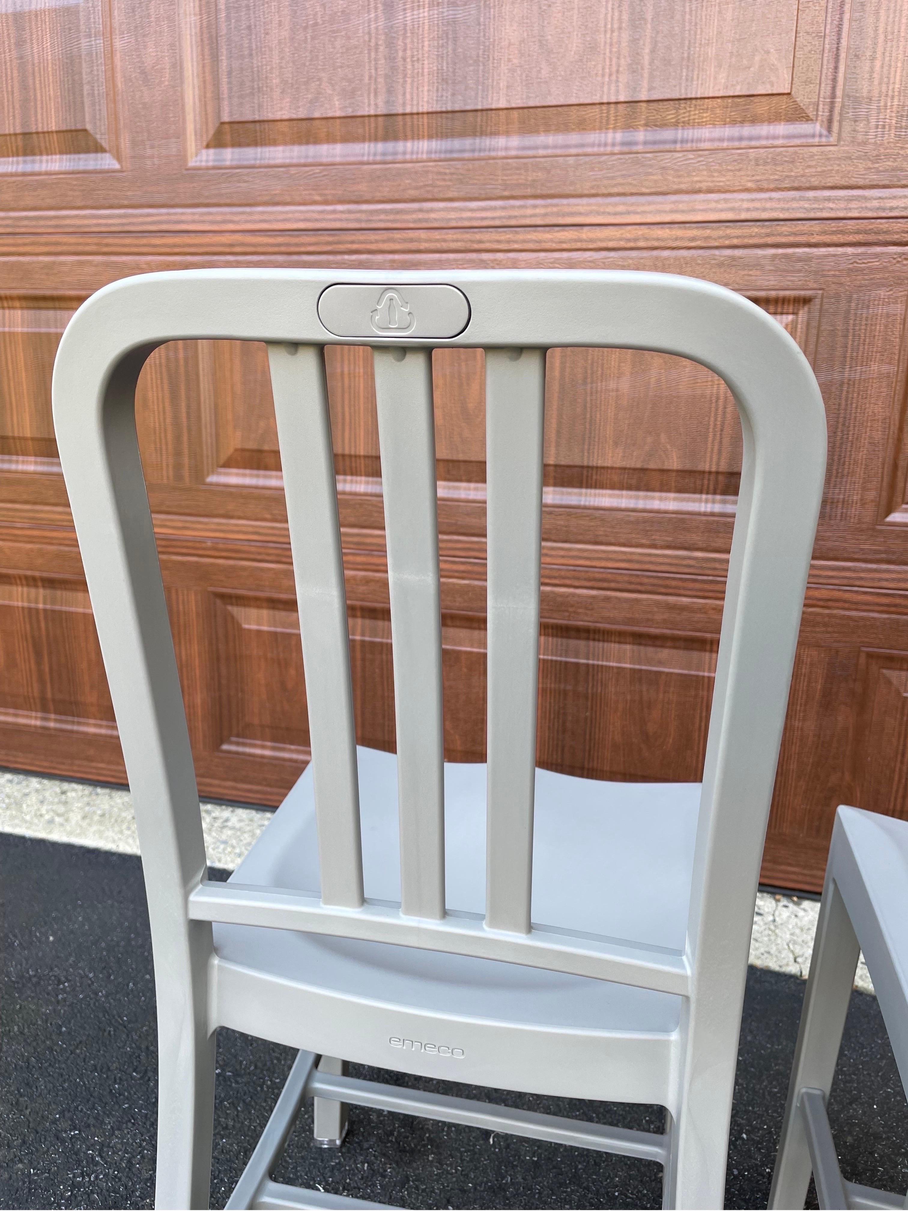Pair of ‘as-new’ Emeco 111 Navy Chairs For Sale 1