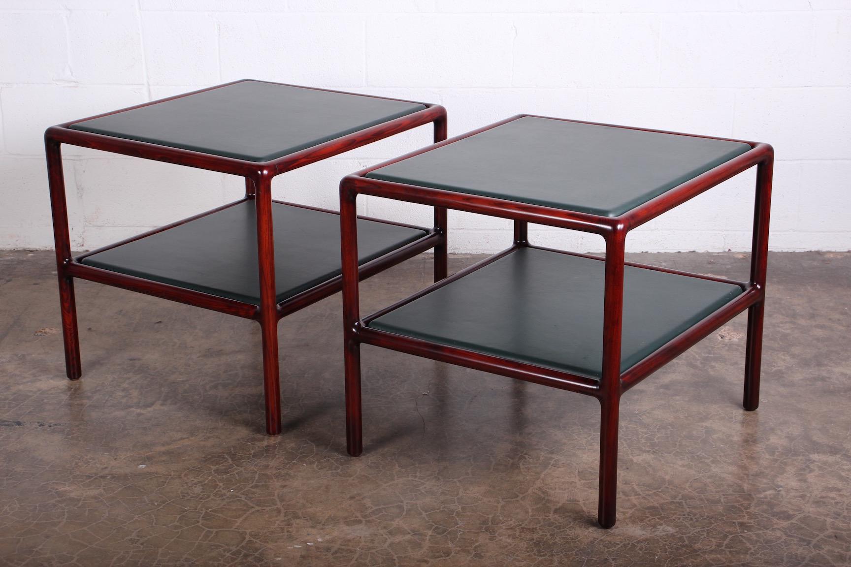 Pair of Ash and Leather Tables by Ward Bennett 5