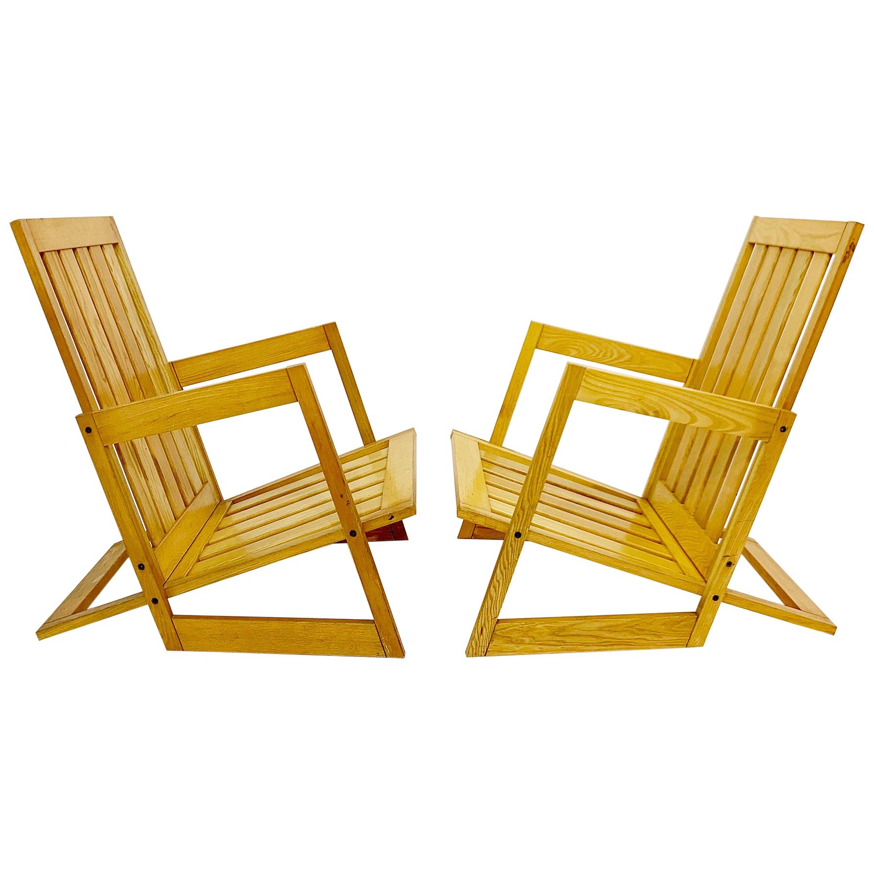 Pair of Ash Armchairs