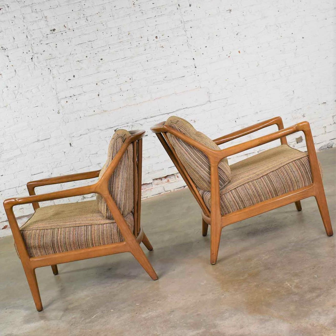 Fabric Pair of Ash Group Spindle Back Chairs by Jack Van der Molen for Jamestown Lounge
