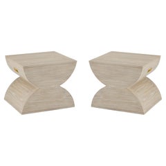 Pair of Ashe Wood Geometric Accent Tables