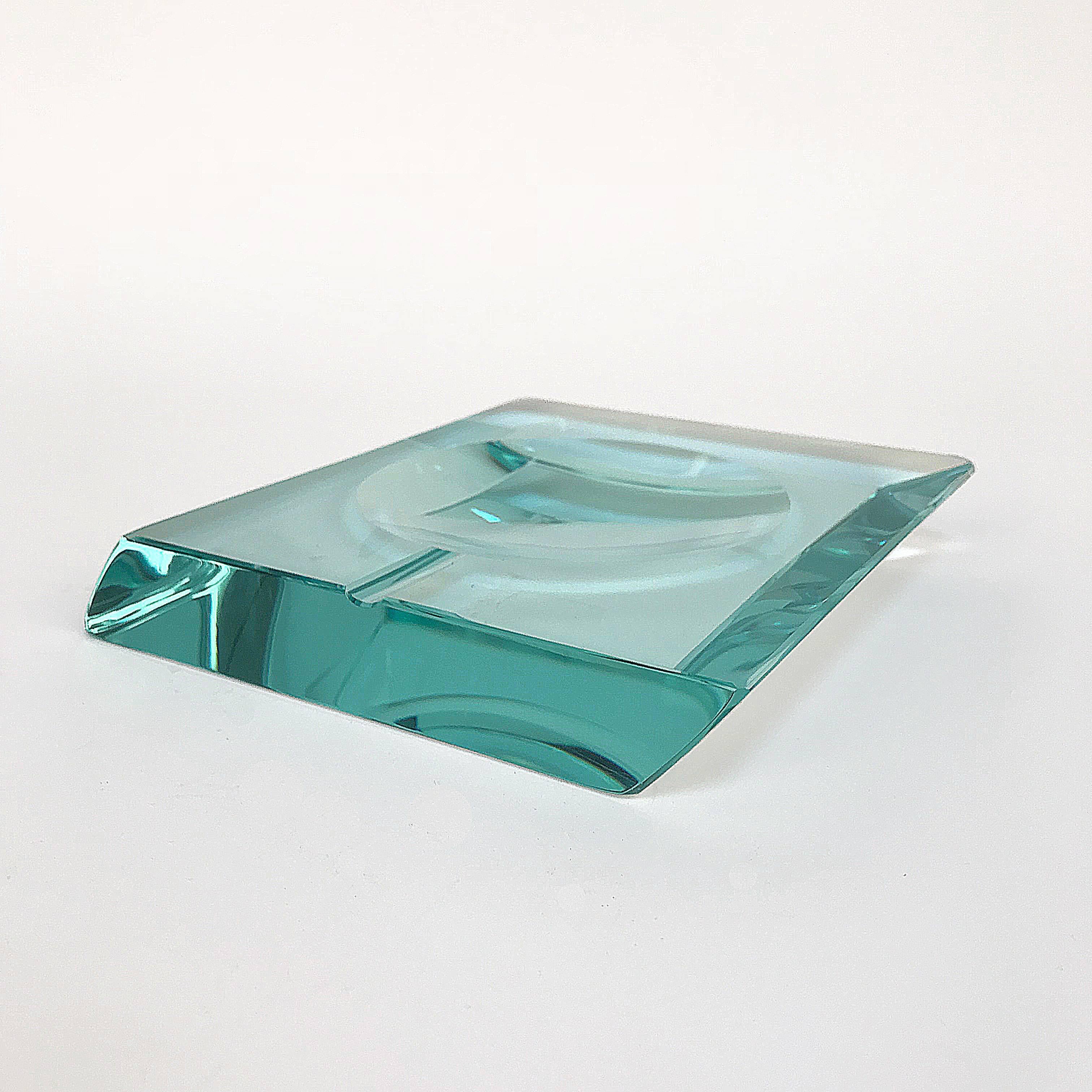 Pair of Ashtray by Fontana Arte Glass, Italy, 1960s 4