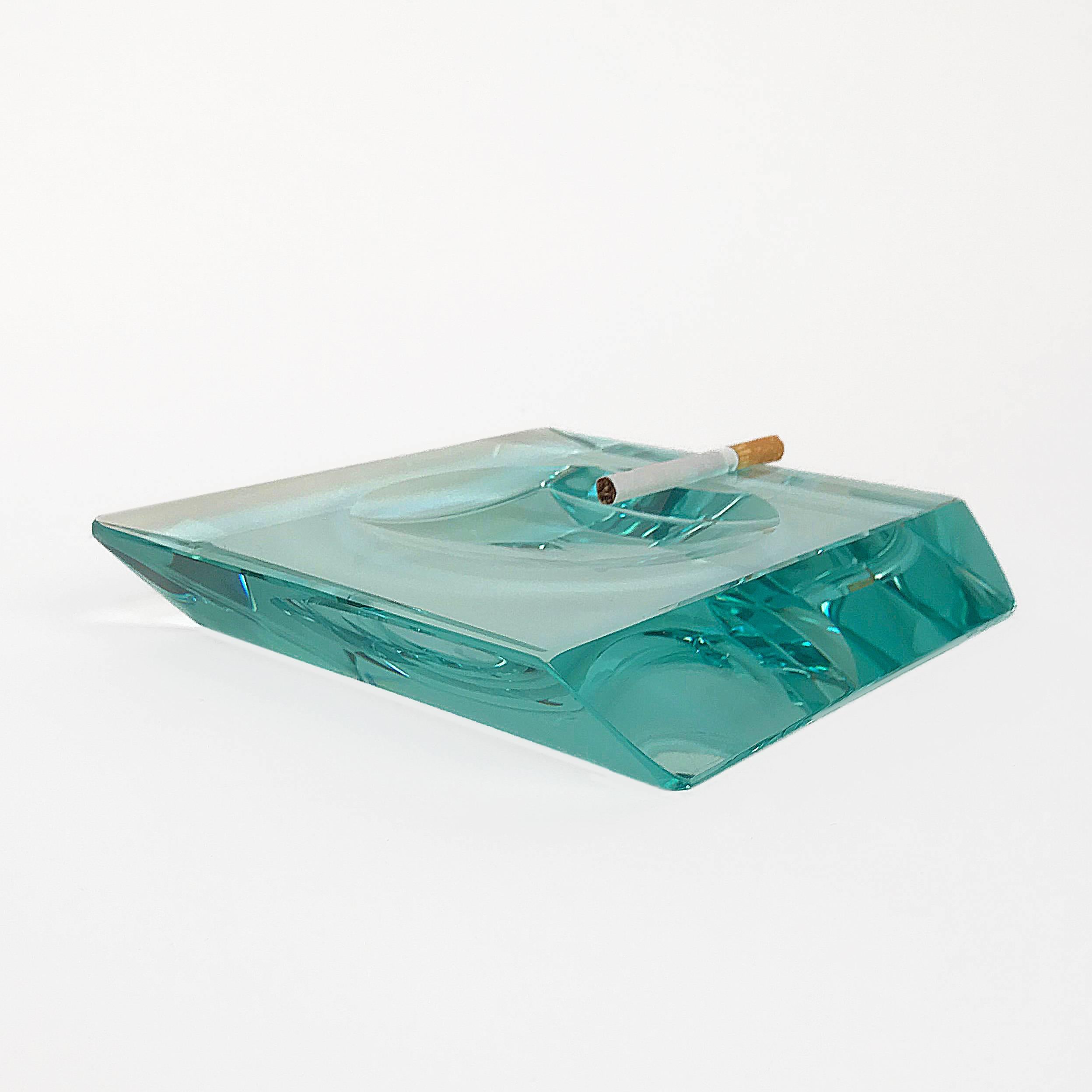 Pair of Ashtray by Fontana Arte Glass, Italy, 1960s 2