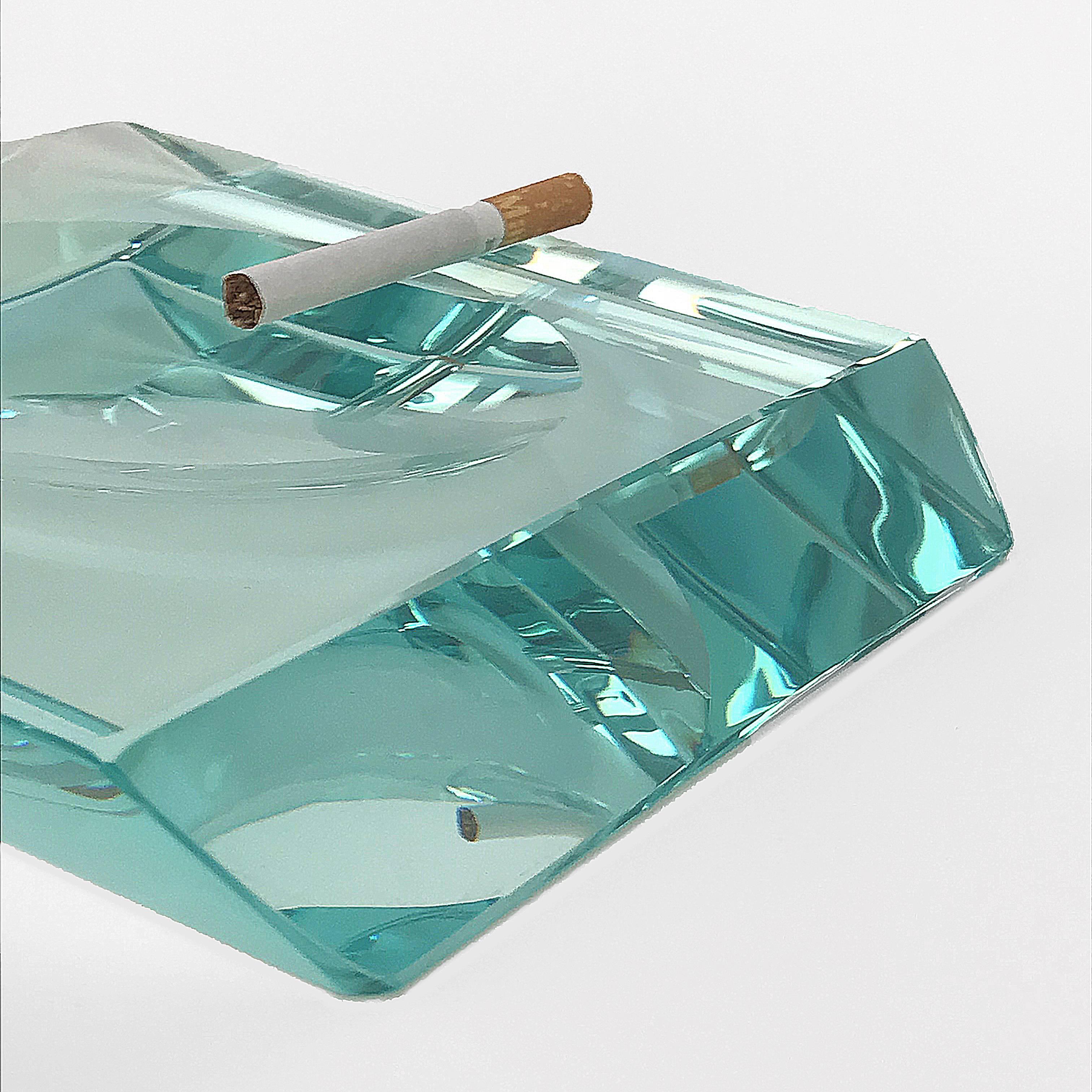 Pair of Ashtray by Fontana Arte Glass, Italy, 1960s 3