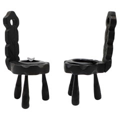 Pareja de ceniceros en forma de silla mexicana