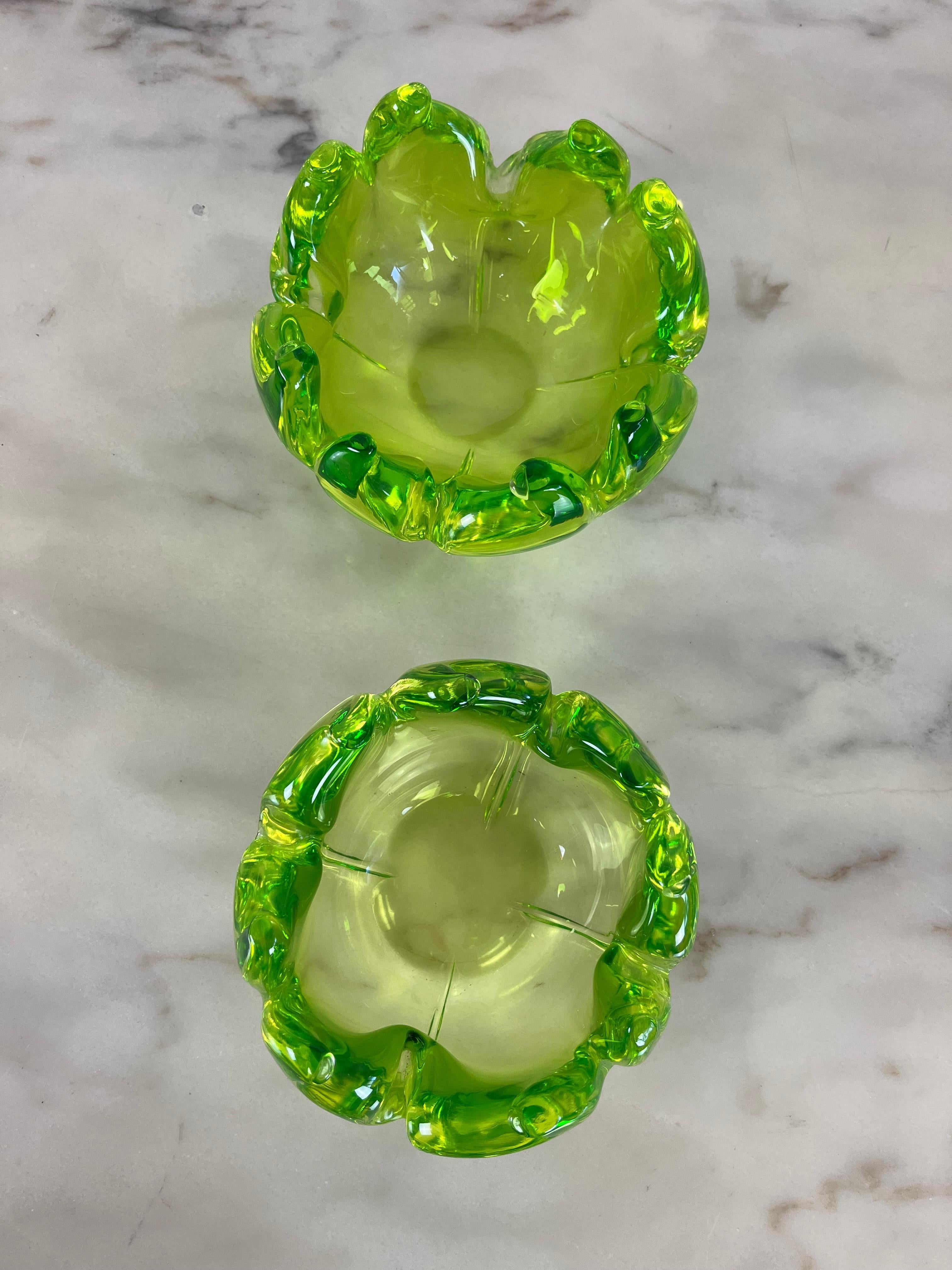 Pair of Ashtrays Valet Trays in Murano Glass, Italy, 1980 In Good Condition For Sale In Palermo, IT