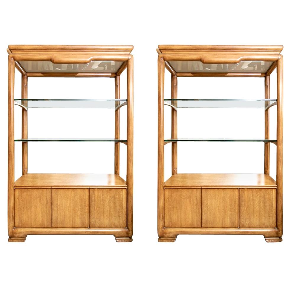 Pair of Asia Modern Style Display Étagères  for Restoration For Sale