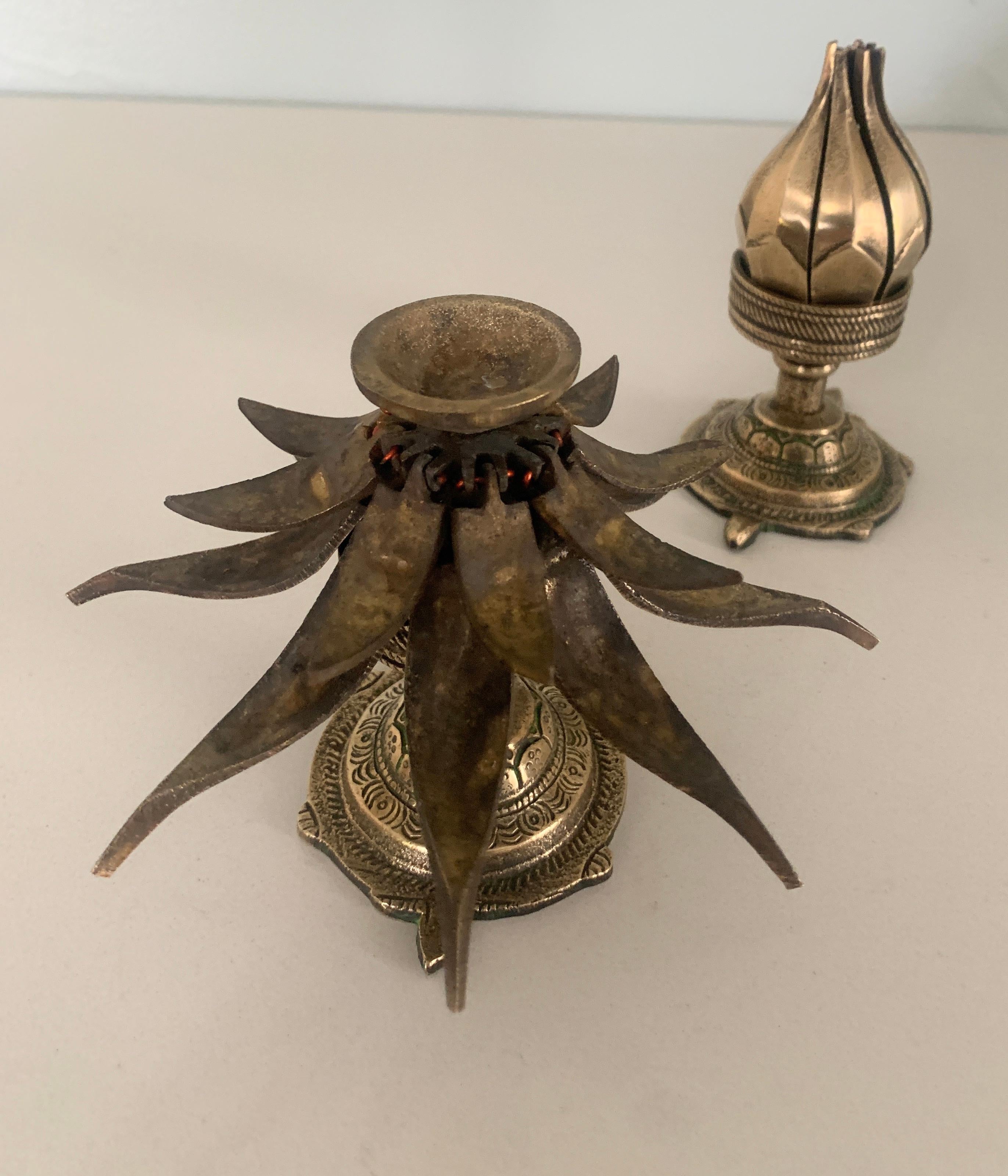 vintage brass incense holder